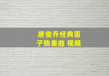 唐俊乔经典笛子独奏曲 视频